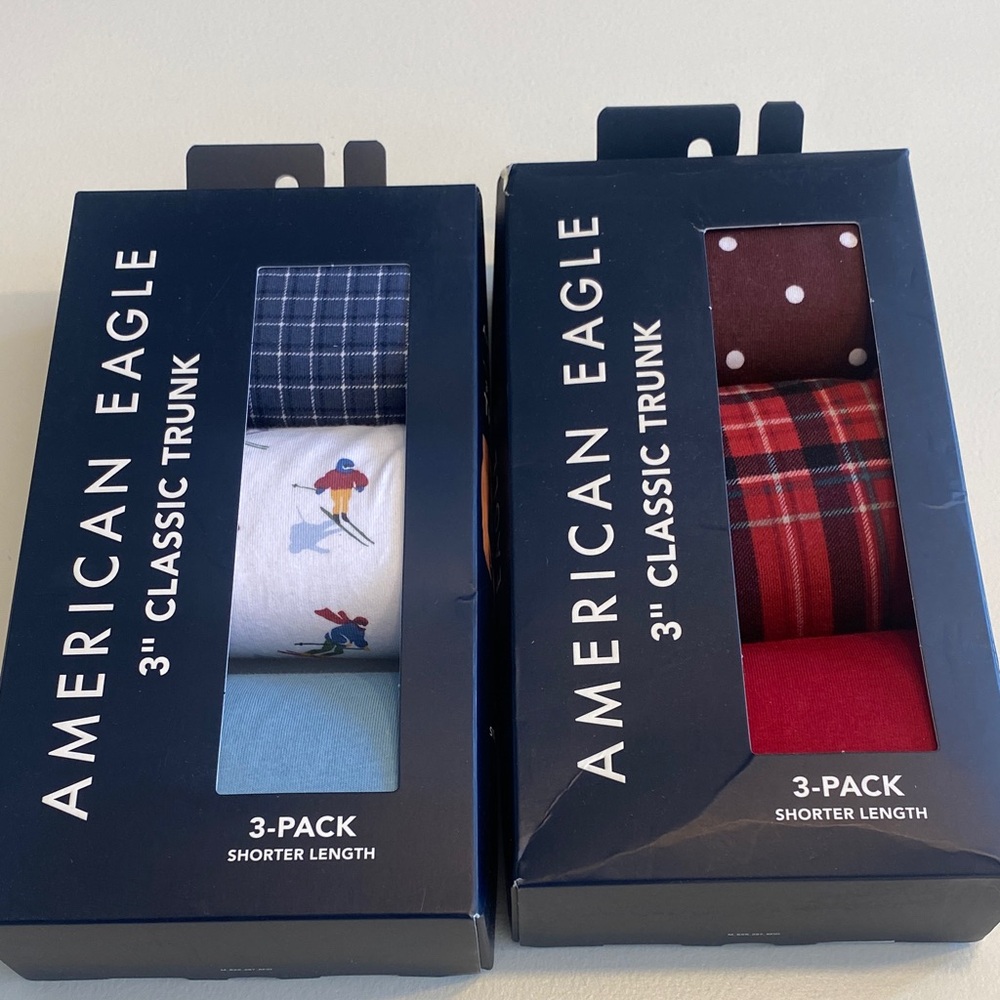 American Eagle 3” Classic Trunk (2) 3-Pack.  New. Sz Medium